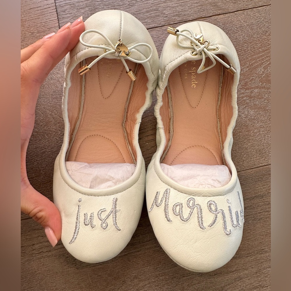 Kate Spade “Just Married” Ballet Flats
